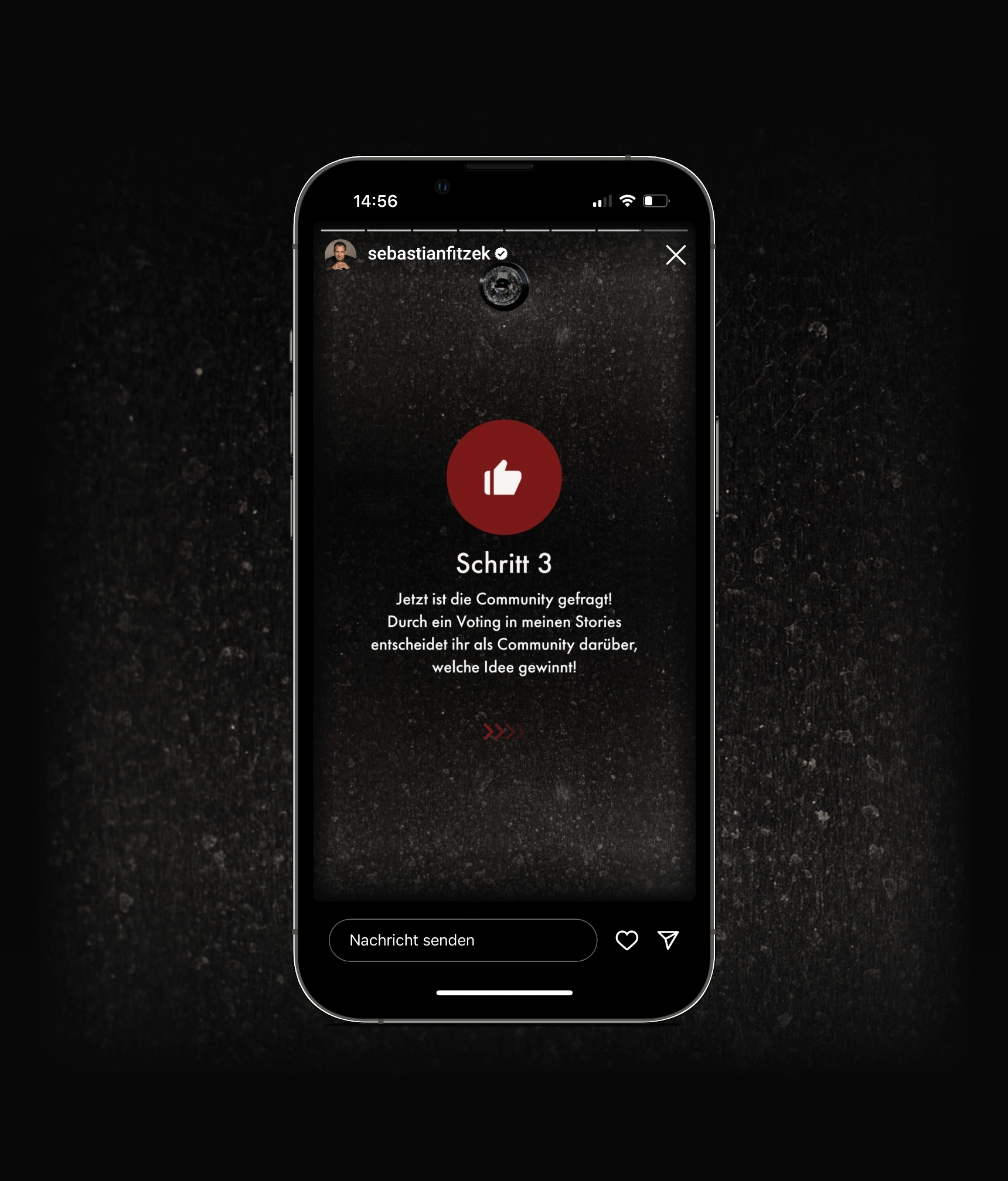 Ein Bild zeigt die Einladung challenge von Sebastian Fitzek.